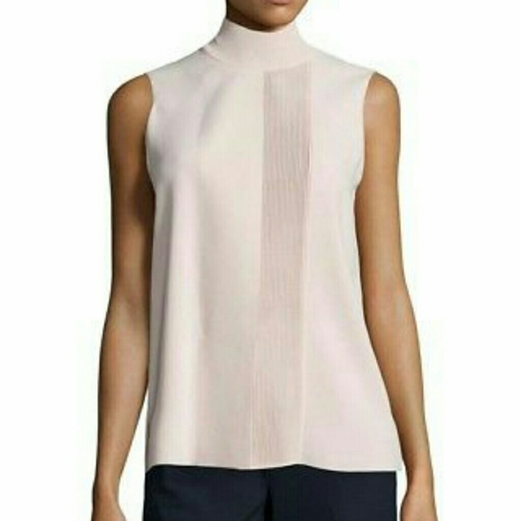 Vince Tops - Vince White Mock Neck Pleated Top, size Small